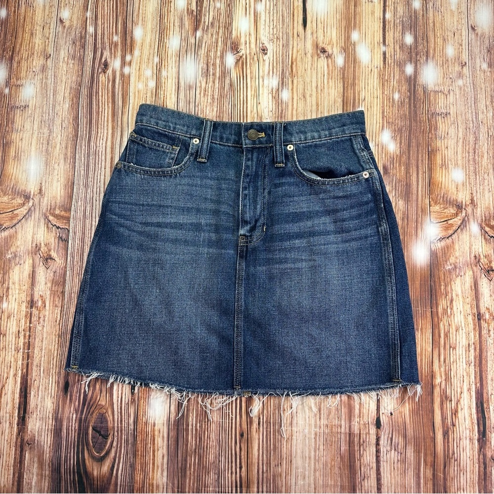 Madewell Denim A-Line Mini Skirt Blue